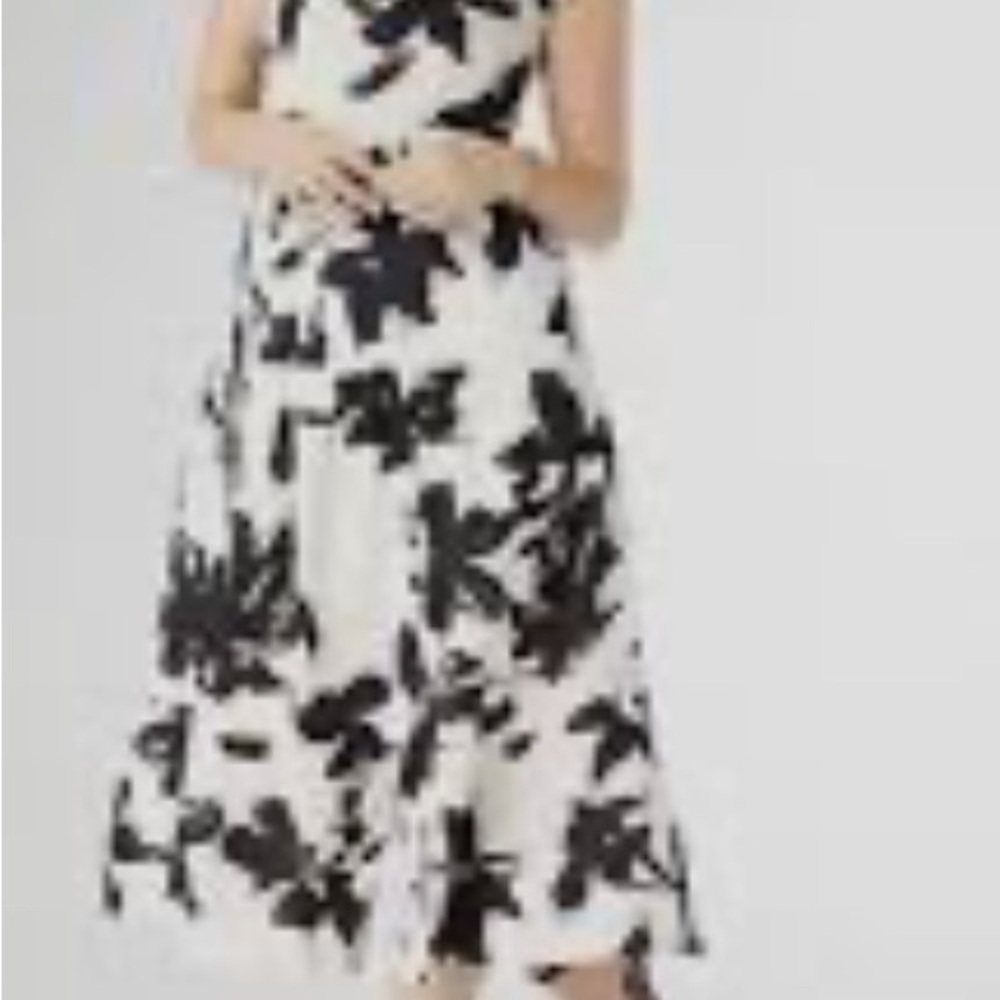 Jones New York Black and White Midi Dress